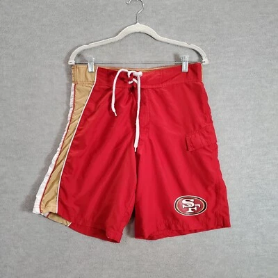 San Francisco 49ers Men Swimwear Small Red Trunks Logo Cargo Pockets - Image 1 of 4