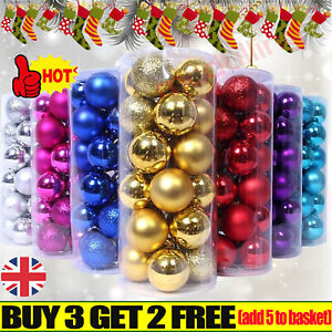 24x Christmas Baubles Tree Balls 2023 Party Wedding Ornament Xmas-Decor Party UK