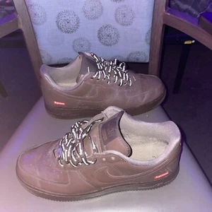 Size 10.5 - Nike Supreme x Air Force 1 Low Box Logo - Baroque Brown - Picture 1 of 7