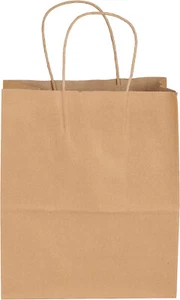 Bags Paper Cub Kraft Shopping 250 8” x 4 3/4” x 10 1/4” Medium Merchandise Gift - Picture 1 of 15