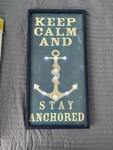 Keep calm stay anchored beleuchtete Wandkunst - Bild 1 von 3