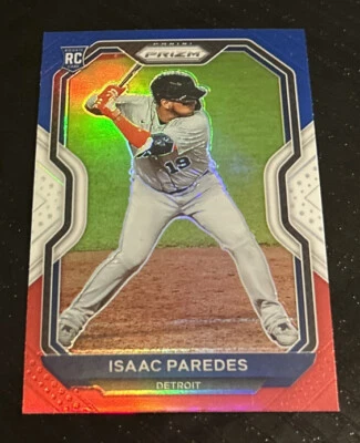 2021 Panini Prizm Isaac Paredes Rookie Red White & Blue Prizm - Image 1 of 2