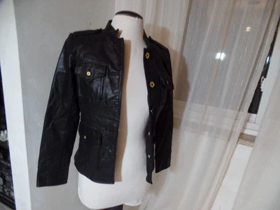 CHAQUETA DE CUERO NEGRA G.L.I.L.I XXXS USADA EN EXCELENTE ESTADO Foto 1 de 4