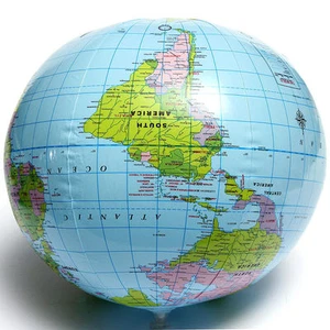 Inflatable Blow Up World Globe 40CM Earth Atlas Ball Map Geography Toy TutorY_5S - Photo 1/4