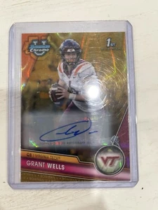 2023 Bowman Chrome Grant Wells Auto /50  - Picture 1 of 2