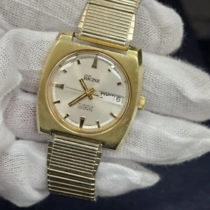 Vintage 70er Jules Racine Gallet Automatic Incabloc 17j Day/Date Armbanduhr - Bild 1 von 9