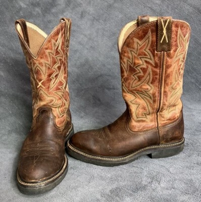 TWISTED X Western Work Boots Mens 9 D Pull on Round Toe Cognac MCW0008 - Image 1 of 4