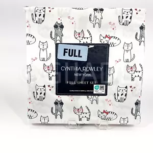 Cynthia Rowley Full 4Pc Bed Sheet Set Cats New - Picture 1 of 4