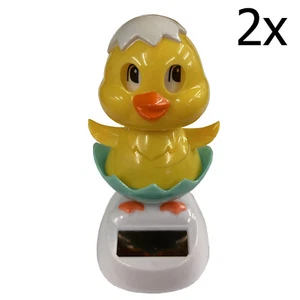 2 x SOLAR DANCING YELLOW BABY CHICK xmas decoration ornament toy christmas - Picture 1 of 1