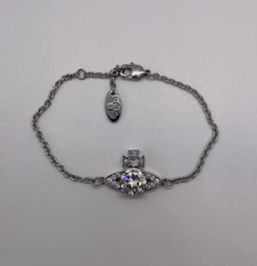 Vivienne Westwood Silver Mini Bass Relief Saturn Orb Bracelet - Picture 1 of 3