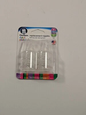Pezones de repuesto de silicona Gerber First Essentials (6) flujo medio 4+ meses Foto 1 de 2