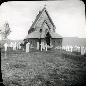 Stavkirke de Reinli 1900 - Positif Verre 10 x 8,5 - Norvège - VH 8 - Picture 1 of 2
