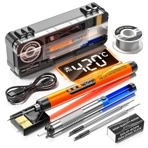 Cordless USB digital rechargeable portable soldering iron carrying temperatu - Picture 1 of 8