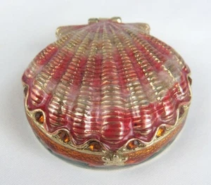 Portapillole magnetico Monet Sea Capeslop Clam Shell smalto strass - Foto 1 di 8