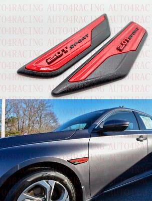 2.0T Sport Rojo Negro Guardabarros Acento Emblema Ajuste 2018-2022 Honda Accord  Foto 1 de 4