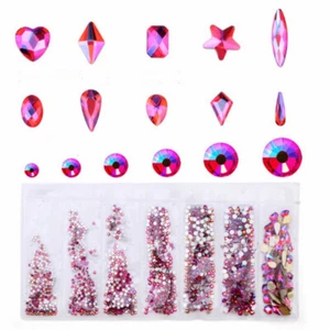1788pcs Mixed Size 3D Nail Art Rhinestones Flatback Crystal AB Gems Glass Stones - Picture 1 of 17
