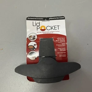 BLACK HANDS-FREE LID POCKET Slow Cooker Lid Holder Fits Most Cookers 2qt And Up - Picture 1 of 2