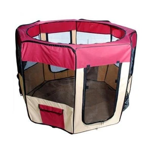 Portable Nylon Dog Pet Play Pen Exercise Kennel Fence Crate Water Resistant - Picture 1 of 1