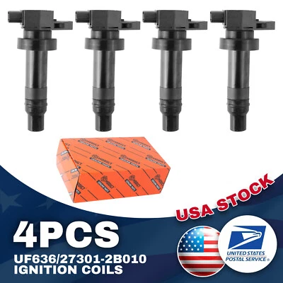 Bobina de encendido negra duradera 4x para Hyundai Accent 2004-2015 UF636/27301-2B010 Foto 1 de 4