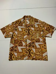Vintage Y2K Rusty Hawaiian Polyester Surf Loop Collar Camp Button S/S Shirt Sz.M - Picture 1 of 10