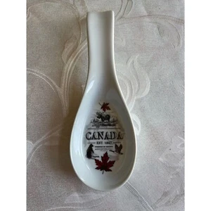 Calcomanía blanca de colección Spoon Rest Canada souvenir cocina oso de viaje - Imagen 1 de 5