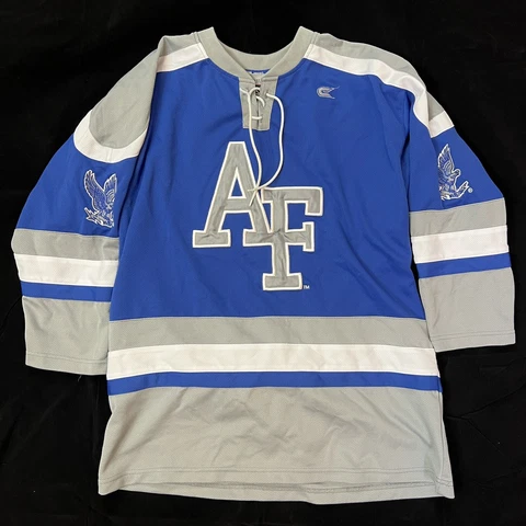 US Air Force AF Falcons NCAA Hockey Jersey Men’s Sz Medium Colosseum *READ* Cover