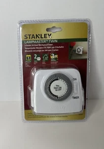 Stanley Lamp Master Twin Outlet Timer With Multiple On/Off Settings 56404 NEW - Picture 1 of 6