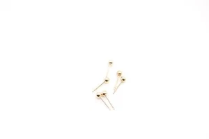 14K Real Solid Yellow Gold Polished Round Ball Stud Earring 3mm - Picture 1 of 1