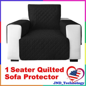 Sofa Cover Pet Protector Couch Dog Covers Seater Lounge Quilted Slipcover Black - Picture 1 of 13