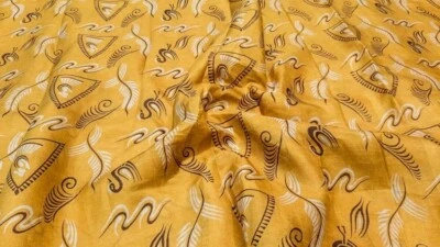 Pure Silk Fabric By The Yard Dress Making Cloth Collage Vintage Material PSF1545 - Image 1 of 4