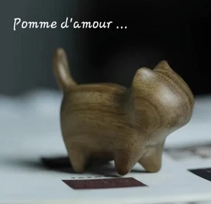 Mon jolie Totem en bois "Petit Chat" Porte Bonheur - Pensée - Neuf  - Imagen 1 de 2
