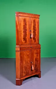 ELEGANT WALNUT CORNER COCKTAIL EDWARDIAN STYLE CABINET BY N. NORMAN LTD - Picture 1 of 16