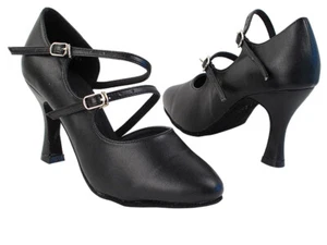 Black Leather Latin Salsa Tango Very Fine Ballroom Competitive Dance Shoes PP201 - Picture 1 of 4