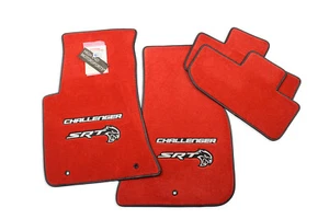 NEW! Dodge Challenger HELLCAT Floor Mats 4PC Bright Red Premium 32oz IN-STOCK - Picture 1 of 4