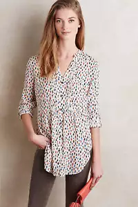 NWT Anthropologie Calia Tunic, by Maeve - White motif, size 6 - Bild 1 von 3
