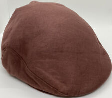 MAKINS Brown Ivy Driver Large 7 1/4 100% Linen HAT NYC USA Handmade Flat Cap
