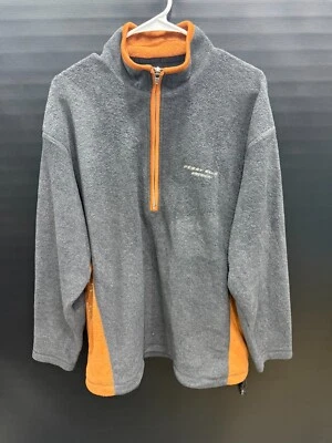 Chaqueta polar vintage Perry Ellis 1/4 cremallera naranja gris para hombre talla grande Foto 1 de 4