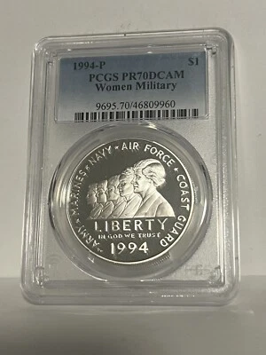PR70 1994-P DCAM Women Military Commemorative Dollar PCGS Blue Label * - Image 1 of 2