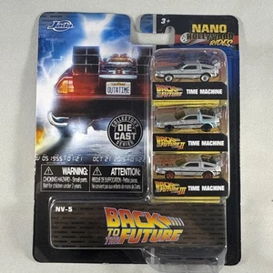 Back to The Future Delorean Diecast Time Machine Jada Nano Hollywood - Picture 1 of 2