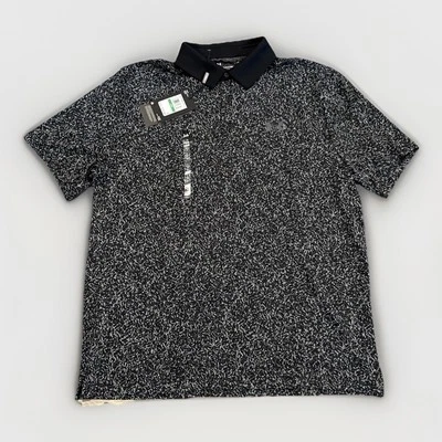 Camisa polo de golf Under Armour para hombre grande playoff 3.0 coral jacquard negra Foto 1 de 4