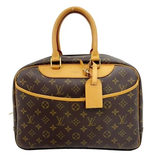 LOUIS VUITTON Deauville Boston Monogram Canvas Satchel Bag Brown - Picture 1 of 12