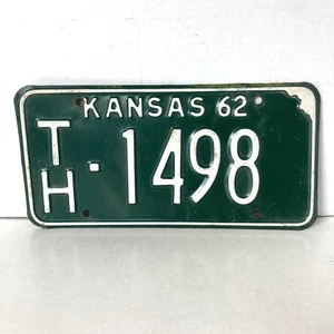 1962 Kansas License Plate 1498 Thomas County TH Collector Man Cave Garage - Picture 1 of 3