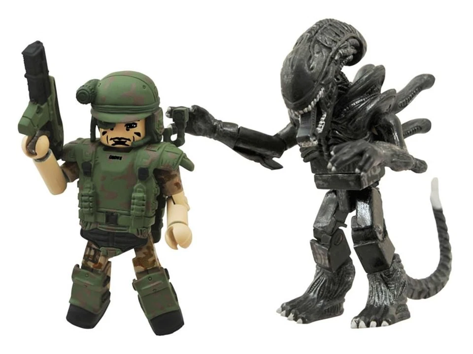 Aliens Minimates Serie 2 Pvt. Crowe & Attacking Warrior Alien paquete de 2 Foto 1 de 1