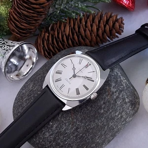 Reloj Timex 1970 eléctrico número romano esfera blanca vintage para hombre reparado - Imagen 1 de 19