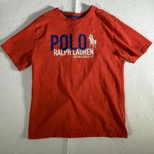 Polo Ralph Lauren rotes kurzärmliges grafisches T-Shirt Größe Large großes Pony - Bild 1 von 9