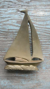 Massives Messing Segelboot Yacht Bootfahren Dekor Türklopfer - Bild 1 von 2