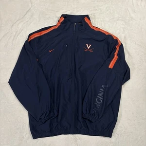 Chaqueta cortavientos vintage Nike Team Virginia Cavaliers UVA para hombre XL azul naranja - Imagen 1 de 9