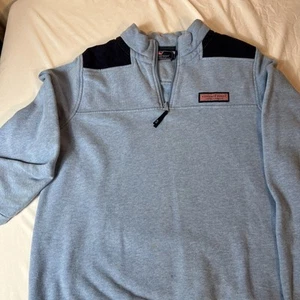 Vineyard Vines Women’s Blue Quarter Zip Pullover Size XL 18 - Picture 1 of 8
