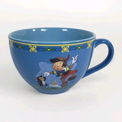 Taza de cerámica azul Pinocho de colección Disney Store taza de té sopa taza grande 20 oz. Foto 1 de 4