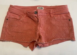 VTG Mudd Shorts Womens 9 Pink Denim Embroidered Stretch Jean Y2K Low Rise Micro - Picture 1 of 8